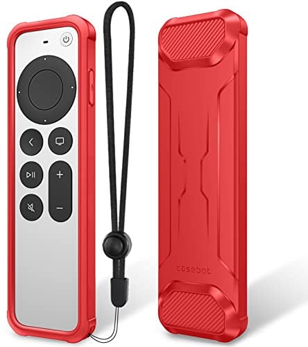 Fintie Funda para Apple TV Siri 2022/2021 mando a distancia – Funda suave TPU antideslizante a prueba de golpes para Apple TV 4K / HD Siri mando remoto (3ª y 2ª generación), rojo