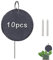 HIUOUIH Ensemble de Étiquettes en Ardoise Jardin 10 cm Rond Plantes Potager Semis Exterieur Plantation Réutilisables avec Tiges Acier Inoxydable et 1 Craie pour Cour, L'extérieur, Serre