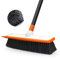 JEHONN Floor Scrubbing Brush 138CM Telescopic Long Handle Garden Patio Deck Cleaning Brush Stiff Broom Scrubber with Squeegee, Indoor Outdoor sweeping brush for Bathroom, Shower Wall, Swimming Pool