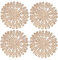 Hopbucan Round Woven Placemat for Dining Table,Natural Braided Rattan Tablemat Hollow Wicker Plates for Holiday Kitchen Table Mat