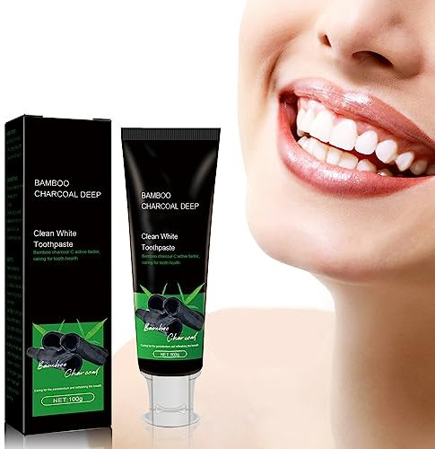 GYORI Bamboo Charcoal Deep Clean White Toothpaste,yanjiayi Bamboo Charcoal Deep Toothpaste, Activated Carbon Deep Clean White Toothpaste To Remove Tooth Stains Fresh Breath-100g