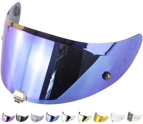 Everalo Kompatibel mit Hjc Rpha 70 Visier - Rpha 11 - Hj26 - Pinlock und Tearoff Ready - Helmvisier Anti-Kratzer und Anti-Beschlag (Blau)