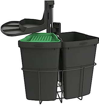 Abfallsorter CABBI Junior 2 plus in ANTHRAZIT mit Bio-Deckel/ab 40 cm Schrankbreite/Abfalleimer/Mülleimer/Schwenkeimer