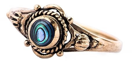 Windalf Zarter Damen Ring RICA 8 mm Seeopal Bronze (Bronze, 54 (17))