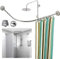 Bastone Tenda Doccia Curvo Regolabile Asta Tenda Doccia Angolare, Bastone Tenda Pressione Forma L, Supporto in Acciaio Inossidabile 304, per Guardaroba Bagno