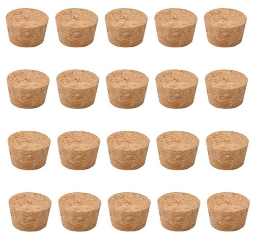 INCREWAY 20pcs Conical Wooden Wine Bottle Stopper, Tapered Cork Stoppers, Natural Soft Wood Plugs for Wine Bottle Glass Bottle Jar