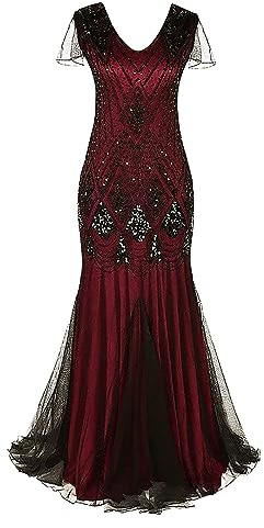 1920 Flapper Robe Charleston à Sequins Robe soirée Frange Paillettée Style années 20 pour Party, Bal, Soirée Gatsby, Cocktail