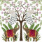 20 Servietten Tiermotive Elefanten und Pfauen am Baum als Tischdeko. Papierservietten mit Motiv. Auch für Decoupage und Serviettentechnik 33x33cm