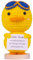 MuMyer Lustige Positive Ente Strickpuppe, Handgemachte Emotionale Unterstützung Häkelente Tier Geschenk Auto Ornament mit Holzsockel Positive Bestätigungskarte für Auto Home Office (A)