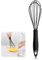 Batidor de Silicona para Cocina,Mango Cómodo y Seguro,Ideal para Batir, Mezclar y Revolver,Manual Varillas para Mezclar Batir Espumar y Revolver,Negro