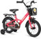 Glerc Bubble 16 Zoll Kinderfahrrad für 5 6 7 8 Jahre alte Jungen und Mädchen mit Korbstabilisatoren und Gepäckträger, Rosenrot