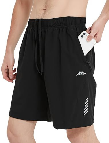AlpinePulse Kurze Hosen Herren Mit Reißverschlusstasche - Schnelltrocknende Sporthose Kurz, Leichte Shorts, Robuste Laufhose