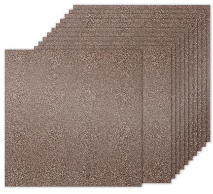 PATIKIL 10 Blatt Kartonpapier Quadratisch 250g - 30,5 x 30,5 cm - Dickes Bastelkarton zum Basteln Hochzeit Karton Glitzer Papier Stanzen DIY Deko Bastelpapier Bedruckbar, Braun