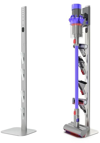 OUTBROS Metal Soporte para Aspiradora,Compatible para Dyson Gen5 V15s V15 V12 V11 V10 V8 V7 V6, Organizador de Almacenamiento de Metal, No es Necesario perforar, Plateado