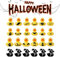 GkgWuxf Halloween Enten Adventskalender 2024, 24-tägiger Halloween Adventskalender mit 24 verschiedenen Gummienten für Kinder, Gummi Enten Adventskalender, Halloween Countdown Kalender