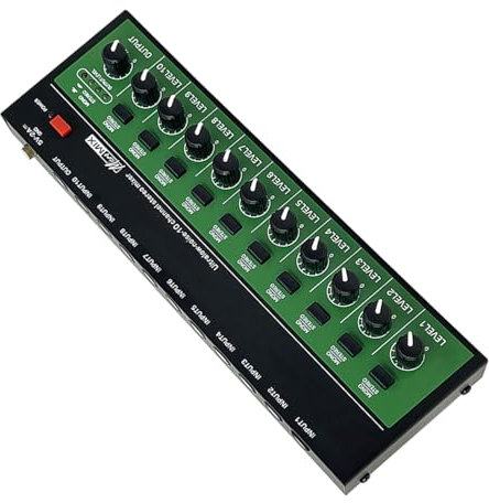 Mezclador estéreo de 10 canales, mesa de mezcla de sonido con salida estéreo mejorada para eventos en vivo y uso en estudio