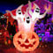 GOPLUS 182cm Halloween Aufblasbare Deko, gruselige Geister mit Kürbis und eingebauten LED Lichtern, Aufblasbare Ghosts Halloween Dekoration Outdoor für Halloweenparty Garten Rasen