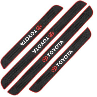 4 Pieces Car Sill Protector Stickers for Toyota Yaris, Car Pvc Silicone Door Threshold Sticker Welcome Pedal Protector Cover Paint Protection Decorative Strips Non-Slip Anti-Scratch (Yaris)