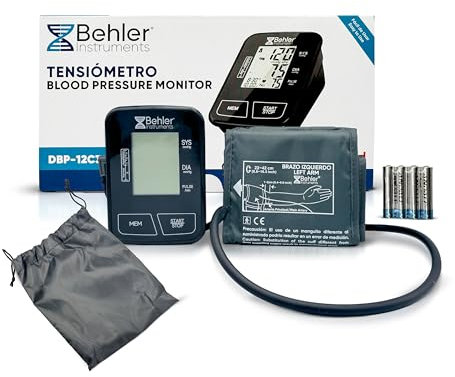 Behler - Tensiomètre Électronique de Bras avec Détection d’Arythmie - Lecture Vocale ES/FR/EN/DE, Grand Écran LCD, 300 Mémoires, Brassard 22-42 cm - Tensiometre - Double Alimentation USB-C & Piles