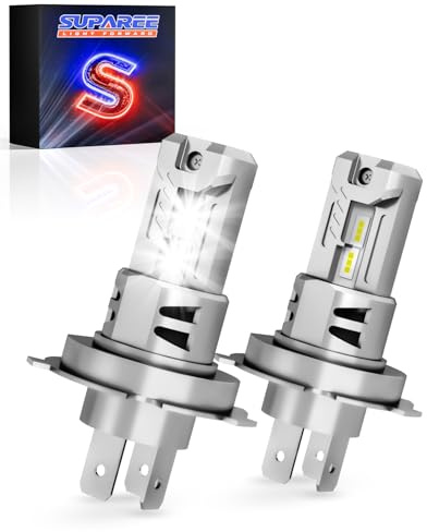 SUPAREE Bombillas H4 LED Lamparas LED H4 con Ventilador 20000LM 6500K 50W | Bombilla LED H4 Canbus H4 HB2 9003 IP68 1:1 Mini Design Plug & Play 2Pcs