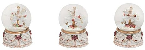 3 Stück Schneekugel Pferd Karussellpferde Pferde 4x6x4 cm Gastegeschenk