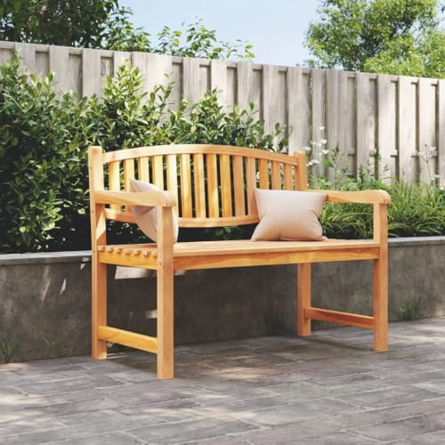 NQJIBUE Gartenbank 114 x 59 x 87 cm, massives Teakholz, Sitzgelegenheiten im Freien, Sitzbänke im Freien