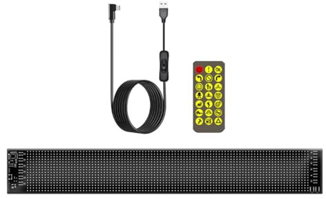 Vocdikficy Panneau D'Affichage LED Programmable pour Voiture, Affichage Multilingue avec Application Télécommande, Écran Publicitaire à Défilement de Pixels