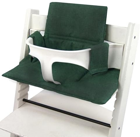 Sitzkissen Ersatzbezug Bezug Kissen-Set Sitzverkleinerer kompatibel mit Stokke Tripp Trapp für Hochstuhl-Kinderstuhl Mod. 2 (org. moosgrün)