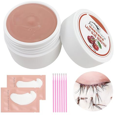 Eyelash Glue Remover 10 g Eyelash Extension Remover Remover Lash Remover Gentle and Non-Irritating Clean and Residue Free for Removing False Eyelashes with 20 Cotton Buds and 2 Eye Patches