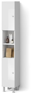 Livinity Badschrank Fucino, Weiß Hochglanz, 30 x 190 cm