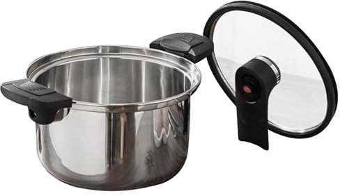 Cook Schnellkochtopf - Edelstahl Drucktopf Für Haushalt | Robustes Ergonomisches Schmorsystem Zubehör Für Familienabende, Feiern & Alltagsgerichte
