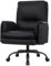 IWMH Bürostuhl, PU Leder Ergonomischer Schreibtischstuhl, Verdickte Kissen Breiten Sitz Chefsessel mit Rollen,90-135° Reclining Drehstuhl Schminktisch Stuhl Höhenverstellbarer mit Armlehne (Schwarz)