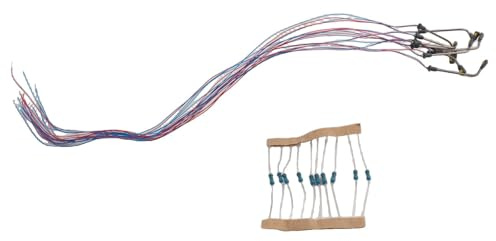 10 Stück LED-Straßenlampen für Modelleisenbahn, Z-Spur-Layouts, Metallkonstruktion, inkl. Serienwiderstände für sicheren Anschluss an 12 V oder 16 V Transformatoren