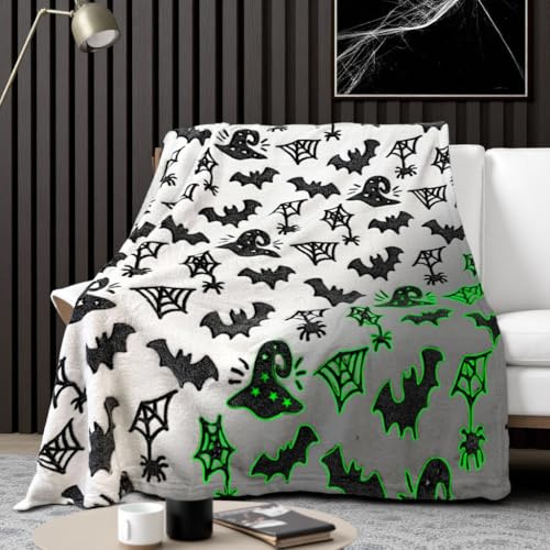 HSGLGNA Kuscheldecke Kinder Dinosaurier Decke Leuchtet im Dunkeln,Dinosaurier Muster Weiche Mikrofaser Flauschig Decke,Tolle Geschenke für Dino Liebhaber (Schwarz, 150x200 cm)