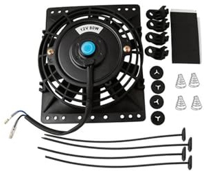 Refroidisseur d'huile hydraulique Ventilateur de radiateur mince de 6 pouces, universel, 12 V, 80 W, remplacement direct, avec kit de montage pour système hydraulique CNC