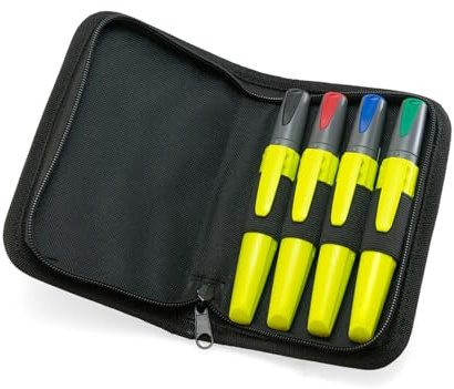 Pica Visor Lehrer-Set I 4 Boardmarker in Nylon-Mappe für Whiteboards | Whiteboardmarker in grün, blau, rot und schwarz I trocknet nie aus I rückstandslos entfernbar I nachhaltig für Whiteboards