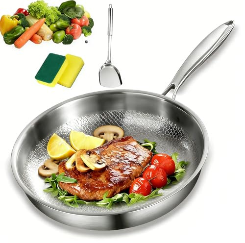 HOPASRISEE Titan Pfanne, Unbeschichtete Titanium Pro Pfanne Mit Deckel (Ohne Abdeckung,28CM)