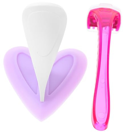Cabilock 3 Stück pack Bikini Rasierer aus Kunststoff für Frauen Intimbereich mit Herzform Rasierer Glatte Haut für Körper und Achseln im Paarleben Zufällige Farbe