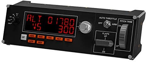 Logitech G Saitek Pro Flight Multi Panel, Controlador de Piloto Automático para Simulación de Vuelo, Pantalla LCD, Lecturas en Tiempo Real, Controles Dedicados, USB, PC - Negro