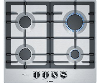 Bosch Serie 6 PCP6A5C90N hobs Acero inoxidable Integrado Encimera de gas - Placa (Acero inoxidable, Integrado, Encimera de gas, 1000 W, 1750 W, 3000 W)