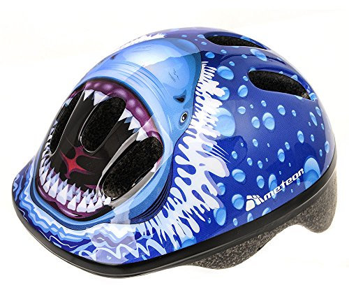 meteor® Fahrradhelm MV6-2 Kinder & Jugendhelme Radhelm für Radfahrer Radsport für Hoverboard Inline-Skate BMX Fahrrad Scooter(XS 44-48 cm, Shark)