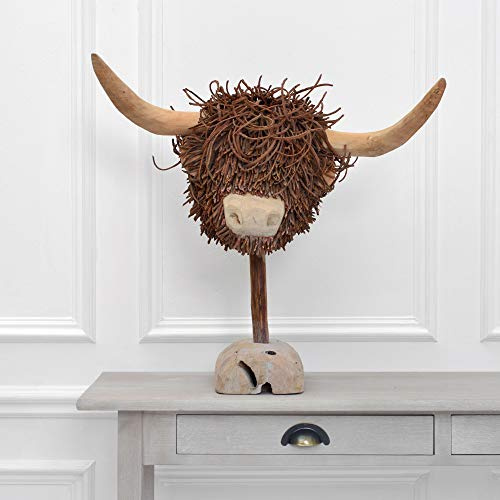 Voyage Maison Wooden Sculpture Highland Cow WS150002