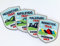 4er-Set Wander-Abzeichen 51 x 60 mm gestickt/Rennsteig Hexenstieg Eifelsteig Malerweg Weit-Wanderweg/Aufnäher Aufbügler Sticker Patches/Wandern Wanderkarte Tourenkarte Wanderführer Reiseführer