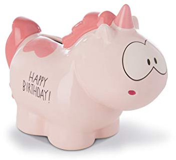 Nici Spardose Einhorn Merry Heart Happy Birthday, 7,5 x 12 x 16,5 cm