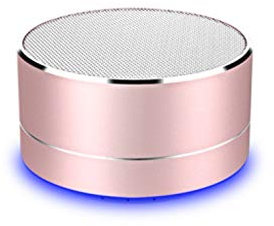 Enceinte Metal Bluetooth pour IPHONE 11 Pro Port USB Carte TF Auxiliaire Haut-Parleur Micro Mini (Rose)