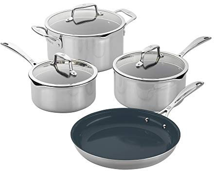 ZWILLING Clad CFX - Batería de cocina antiadherente (acero inoxidable)