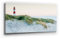 Atemberaubendes Nordsee Panorama Leinwand-Bild 120x60cm, Motiv Leuchtturm Sylt. Ein einzigartiges XXL Wandbild als Deko für Wohnzimmer, Schlafzimmer, Küche. Aufgespannt auf Holzrahmen