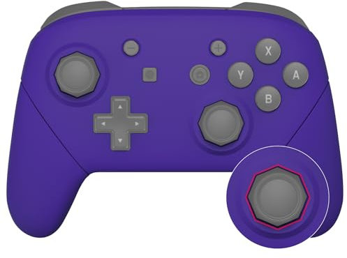 eXtremeRate Coque de Remplacement pour Nintendo Switch Pro Manette, Coque Avant avec Trou de Joystick Octagonal, Coques Arrière et Poignées Grips pour Manette Switch Pro, Violet