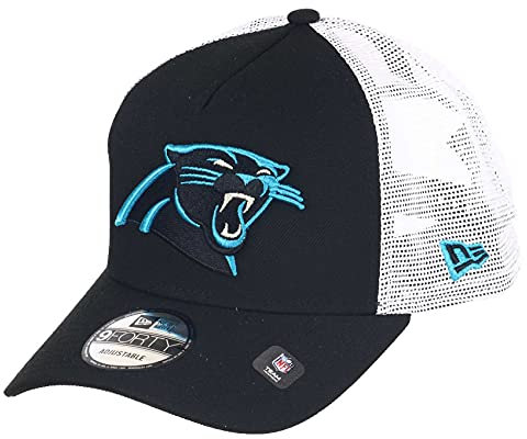 New Era Carolina Panthers NFL White Mesh Trucker 9Forty A-Frame Trucker Cap - One-Size