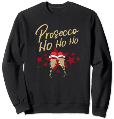 Prosecco Ho Ho Ho Sektgläser Weihnachten Champagner Geschenk Sweatshirt
